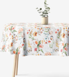 Goldea față de masă decorativă valencia - pajiște cu fluturi - ovală 120 x 200 cm