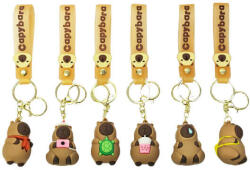  Kapibara kulcstartó pánttal, műanyag, kb. 5 cm, 6 féle (639010) (KDS-639010) - mesescuccok