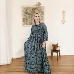 Ie traditionala Rochie lungAƒ de varAƒ cu mA necAƒ 3 4 E, i imprimeu floral abstract