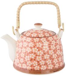 Clayre & Eef Ceainic din ceramica alba roz 18 cm x 14 cm x 12 h , 0.7 L (6CETE0006)