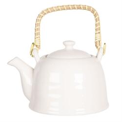 Clayre & Eef Ceainic din portelan alb 18 cm x 14 cm x 12 h , 0.8 L (6CETE0088L)