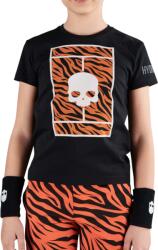Hydrogen Tennis Court Cotton T-Shirt - black/orange tiger - Negru