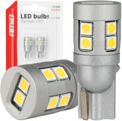 AMiO Bec LED CANBUS T10 W5W 12SMD 3030 Alb, 12V 24V (04243)