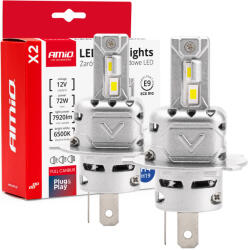 AMiO Set Becuri LED Seria X2 H4 H19, 12V (02972)