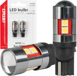 AMiO Bec LED CANBUS T10 W5W 9SMD 3030 Alb, 12V 24V (04244)