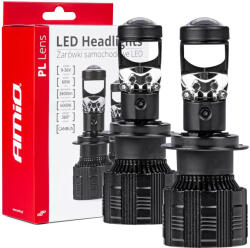 AMiO Set Becuri LED H7, 12 24V cu Lentila PL Seria (03668)