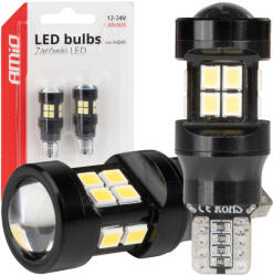 AMiO Bec LED CANBUS T15 W16W 15SMD 2835 Alb, 12V 24V - Marsarier Pozitie (04245)