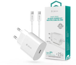 DEVIA 25W töltő adapter szett USB-C USB-C kábellel