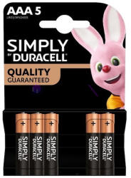 Duracell Simply Alkáli Tartós Mikro Elem AAA (1, 5V) B5 (BCT-03046) Baterii de unica folosinta