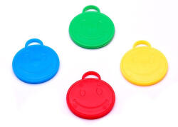 Flippy Set 4 Greutati pentru Baloanele cu Heliu, Flippy, 32 grame, 8 grame Fiecare, Plastic, Forma Smiley Face, Multicolor (teo-131970)