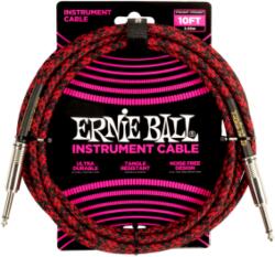 Ernie Ball ERNIE BALL SZÖVETKÁBEL FEKETE-Piros 3M - jumbomusic