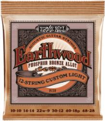 Ernie Ball EARTHWOOD PHOSPHOR BRONZE 12 STRING CUSTOM LIGHT 10-48 - jumbomusic