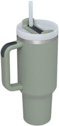 Ecolife Reciclabil Pahar Termos Oțel inoxidabil / Plastic Fără BPA 900ml Bay Leaf cu Pai 33-BO-5013 (33-BO-5013)