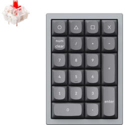 Keychron Q0 Swappable RGB USB Gateron G Pro Red mechanikus numerikus billentyűzet szürke (Q0-D1) - shop