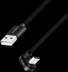 LogiLink USB 2.0 Type-C kábel, C/M 180 fok - USB-A/M, alu, fekete, 1 m