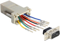Delock Sub-D 9 Pin de sex masculin la adaptor RJ45 de sex feminin, kit de montare