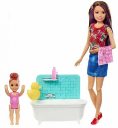 Mattel Barbie Skipper bébiszitter babával és fürdés a kádben készlet (421276)