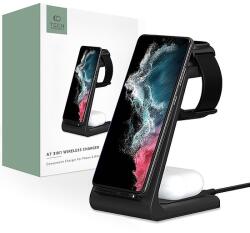 Tech-Protect A7 10W induktív töltő 3 az 1-ben állvány formájában okostelefonhoz / fejhallgatóhoz / okosórához - fekete