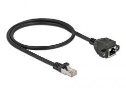 Delock 86999 50cm Cat6A S/FTP RJ45 apa - rögzíthető RJ45 anya hosszabbító kábel (86999)