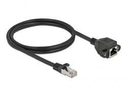 Delock 87001 1m Cat6A S/FTP RJ45 apa - rögzíthető RJ45 anya hosszabbító kábel (87001)