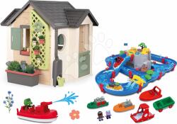 Smoby Set căsuță grădinarului cu pistă de apă și peșteră Garden House Life Smoby extensibilă cu bărci și figurine (SM810408-23) Casuta pentru copii
