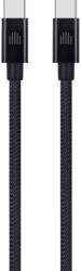 Dviced - USB-C - USB-C Szőtt Borítású Töltőkábel, 0, 25 M - Fekete