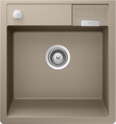 SCHOCK Chiuveta bucatarie Schock Kallio M-100 Cristadur Green Line Twilight 598 x 630 mm cu sifon automat, compozit granit, montare modul, gri taupe (KALM100TWILSA) Chiuveta