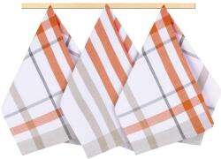 BELLATEX 3 darabos készlet - 50×70 cm - kockás, narancsszín (5344)