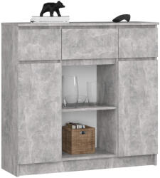 AKORD K100 Beton Komód 3 Fiókos 2 Ajtós Tárolószekrény (AKO-KOMMK1002D3SZ1PBETPK)