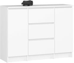 AKORD AKORD K100 Klasszikus Komód Laminált Fehér 3 Fiókos (AKO-KOMMK1002D3SZWEISSPK)