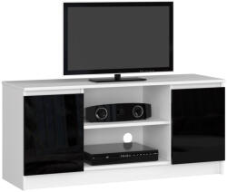 AKORD Modern TV Szekrény 120 Fehér-Fekete Magasfényű Akril (AKO-OP0LRTVBIACZA002-OUT)