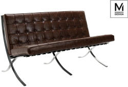 Modesto Design Modesto Barcelon Vintage Kétszemélyes Bőr Kanapé Csokoládébarna (KHM-KH1501100167-sofa)