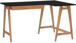 Ragaba LUKA 135 x 85 cm-es, fekete lakkozott sarokasztal, tölgyfa lábazattal, jobbra (RGB_CDLUK2BLK_OAK_R)