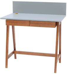 Ragaba Világosszürke lakkozott munkaasztal RAGABA LUKA 85 x 50 cm, tölgyfa talapzattal (RGB_WDLUK28_OAK.D)