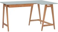 Ragaba LUKA 135 x 85 cm-es, világosszürke lakkozott sarokasztal, tölgyfa talapzattal, jobbra (RGB_CDLUK28_OAK_R)