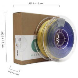 Maertz PLA Silk Tri Color nyomtatószál 1.75mm, 1kg selymesen fényes kék-sárga-rózsaszín (PMMA-1022-003)