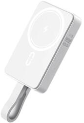 ROMOSS Powerbank, Romoss, 10000 mAh, vezeték nélküli, Lightning, USB-C, 30 W, 104x67x20, 5 mm, fehér (ROM75)