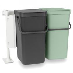 Brabantia Sort&Go 2x16 literes hulladékgyűjtő szelektív gyűjtéshez, sötétszürke és jádezöld 1005518 (BR/1005518)