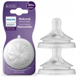 Philips Avent cumisüveg etetőcumi széles közepes Philips Natural Response 3+ 2csomag (SCY964/02)