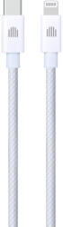 Dviced - USB-C - Lightning Szőtt Borítású Töltőkábel, 1, 25 M - Fehér