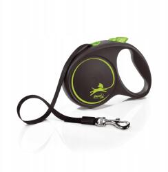 flexi Black Design Flexi kutyapóráz, szalagos, zöld, L-es méret, 5 m, 50 kg (FU10T5)