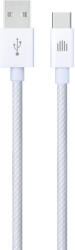 Dviced - USB-A - USB-C Szőtt Borítású Töltőkábel, 1, 25 M - Fehér