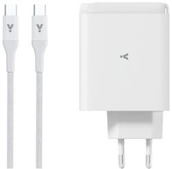 iSTYLE - 100 Wattos Gan Adapter És 2M-Es Ubc-C Töltőkábel Csomag - Fehér