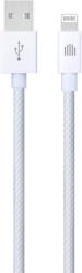 Dviced - USB-A - Lightning Szőtt Borítású Töltőkábel, 1, 25 M - Fehér