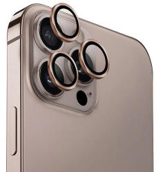 Uniq Optix Aluminum Camera Lens Protector iPhone 16 Pro 6.3" / 16 Pro Max 6.9" taupe gold kameravédő