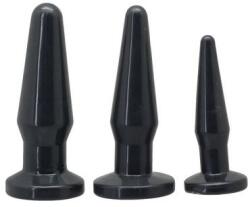 Toyz4Lovers Fericire Dopuri Anale Set de 3 Negru Exploreaza Gradual Stimularea Anala