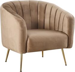 TEMPO KONDELA Design fotel, barna Velvet szövet/gold króm-arany, BAGY - kondela