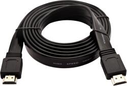 V7 Lapos HDMI 1.4 apa - HDMI 1.4 apa Kábel 2m - Fekete (V7HDMI4FL-02M-BK-1E) (V7HDMI4FL-02M-BK-1E)