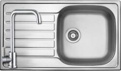 Strong 502486+SAP4-B090 - StrongSinks S1 Mohan rozsdamentes mosogató szatén 860x500 mm + ZEGOR rozsdamentes szögletes csaptelep szett (502486+SAP4-B090)
