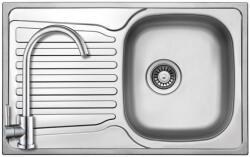 Strong 505998+SAP4-A090 - StrongSinks S1 Nisa rozsdamentes mosogató szatén 780x480 mm + ZEGOR rozsdamentes íves csaptelep szett (505998+SAP4-A090)